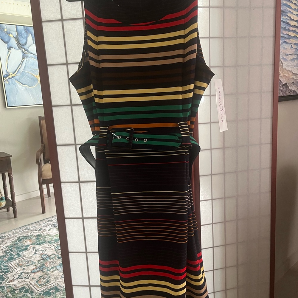 Spring/Summer Striped Multicolor Knit Dress 18W